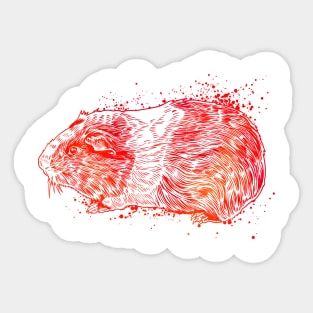 Color drawing of guinea pig Sticker